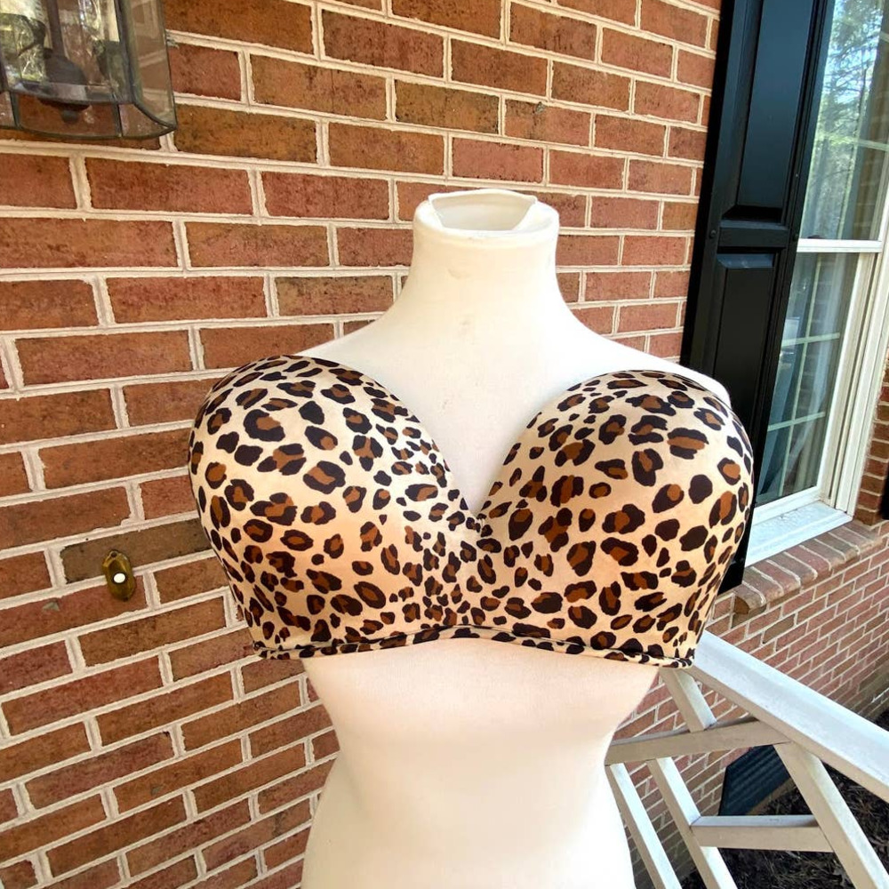 Cacique Intimates Leopard Print Strapless Bra 42dd - image 1
